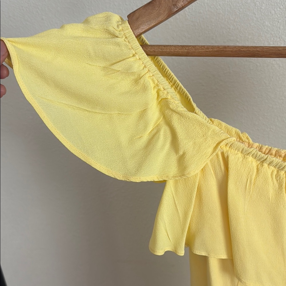 Privacy Please Yellow Ruffled Off-Shoulder Mini Dress - Picture 5 of 12